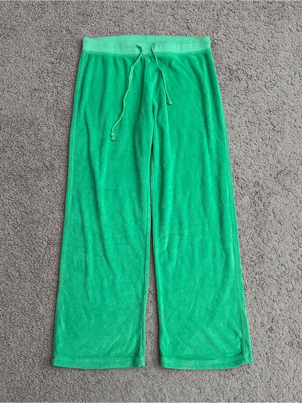 Silver One Green Terry Cloth Drawstring Lounge Pants Womens M